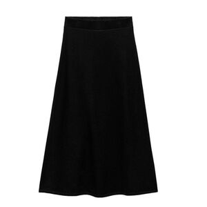 ZARA MINIMALIST BLACK SOFT SWING SKIRT